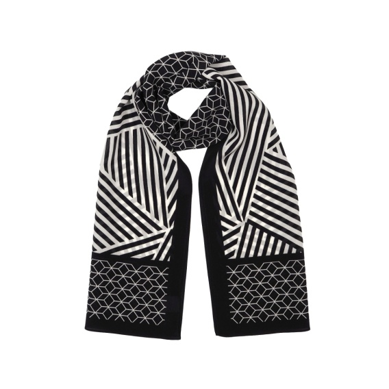Scarf Design Geometry Double-sided silk scarf with geometric patterns 145x30cm